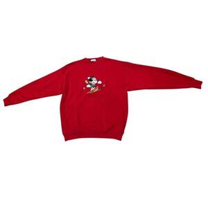 authentic vintage disney winter graphic embroidered crewneck